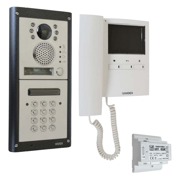 VIDEX 4K Video 1 Way Intercom Kit With Keypad Colour - Polished Stainless Steel