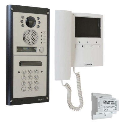 VIDEX 4K Video 1 Way Intercom Kit With Keypad Colour - Polished Stainless Steel