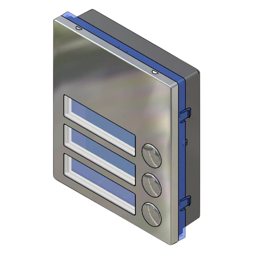 VIDEX 4K Series Extension Panel 3 Button - Stainless Steel