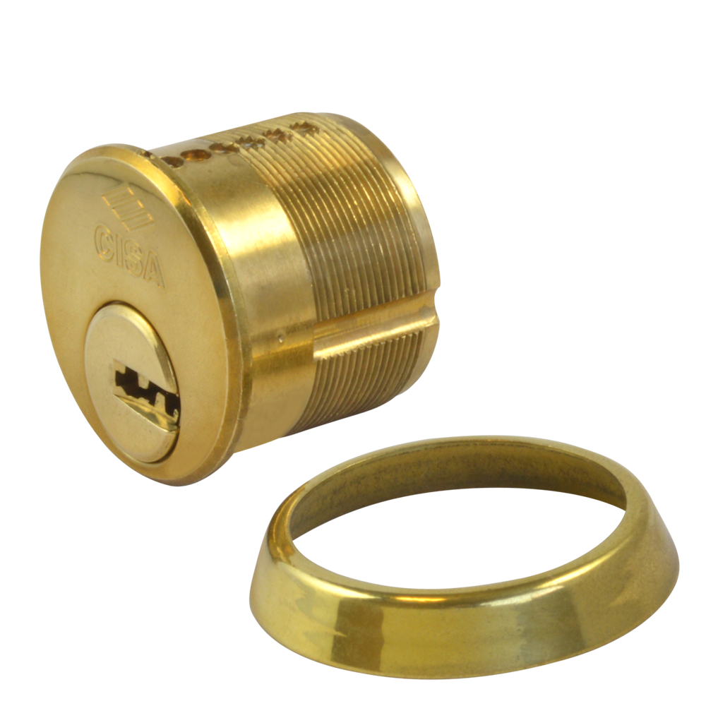 CISA Astral Screw-In Cylinder Keyed To Differ - Polished Brass