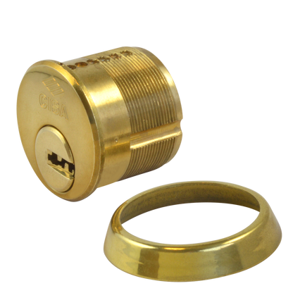 CISA Astral Screw-In Cylinder Keyed To Differ - Polished Brass