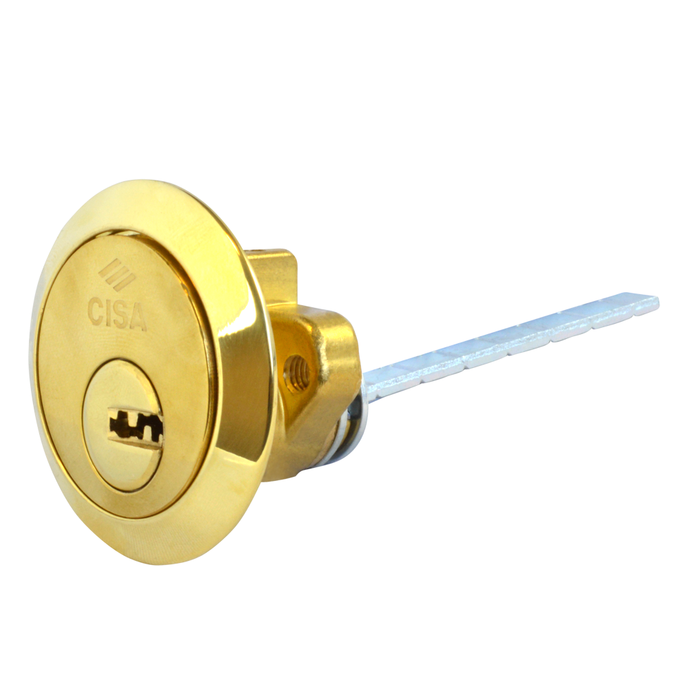 CISA Astral Rim Cylinder Keyed To Differ - Polished Brass