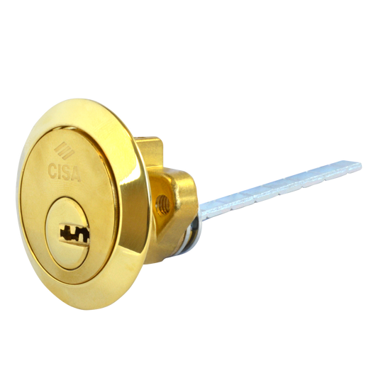 CISA Astral Rim Cylinder Keyed To Differ - Polished Brass