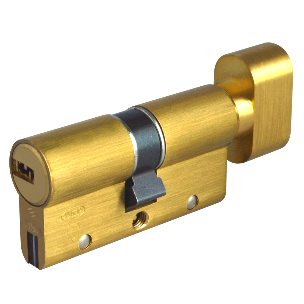 CISA Astral S Euro Key & Turn Cylinder 60mm 30/T30 25/10/T25 Keyed To Differ - Polished Brass