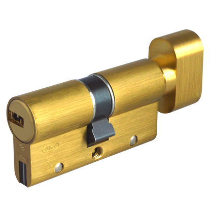 CISA Astral S Euro Key & Turn Cylinder 60mm 30/T30 25/10/T25 Keyed To Differ - Polished Brass