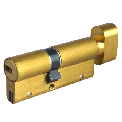 CISA Astral S Euro Key & Turn Cylinder 80mm 35/T45 30/10/T40 Keyed To Differ - Polished Brass