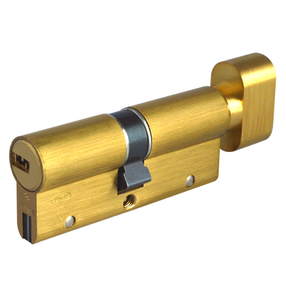 CISA Astral S Euro Key & Turn Cylinder 80mm 40/T40 35/10/T35 Keyed To Differ - Polished Brass