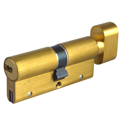 CISA Astral S Euro Key & Turn Cylinder 80mm 45/T35 40/10/T30 Keyed To Differ - Polished Brass