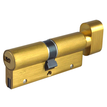 CISA Astral S Euro Key & Turn Cylinder 85mm 45/T40 40/10/T35 Keyed To Differ - Polished Brass