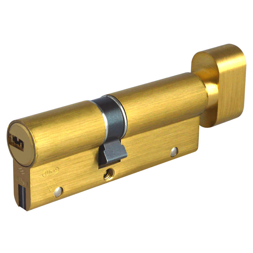 CISA Astral S Euro Key & Turn Cylinder 90mm 40/T50 35/10/T45 Keyed To Differ - Polished Brass