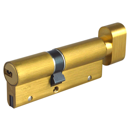 CISA Astral S Euro Key & Turn Cylinder 90mm 40/T50 35/10/T45 Keyed To Differ - Polished Brass