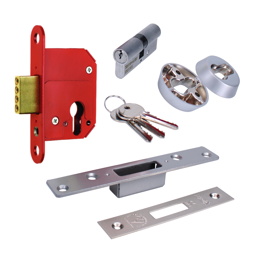 ERA 263 & 363 Fortress BS Euro Deadlock With Cylinder 64mm Keyed To Differ - Satin Chrome