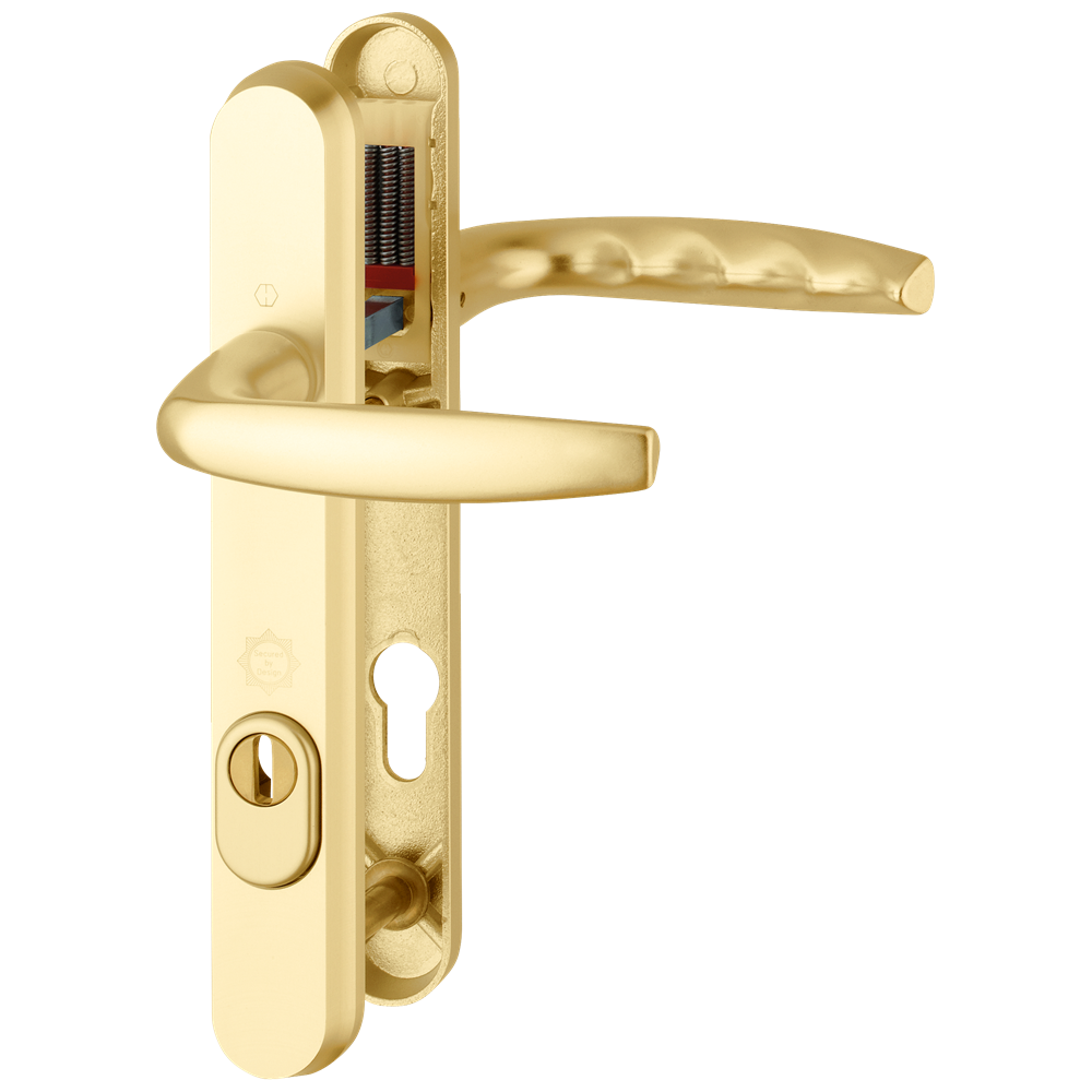 HOPPE Door Furniture PAS24 Atlanta 92mm Centres 122mm Screw Centres Gold