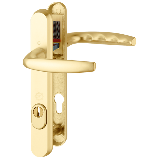 HOPPE Door Furniture PAS24 Atlanta 92mm Centres 122mm Screw Centres Gold