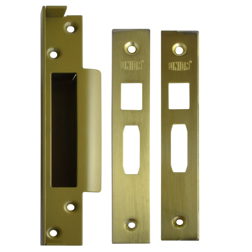 Union J2200REB Rebate To Suit StrongBOLT Sashlocks 13mm PL - Polished Lacquered Brass