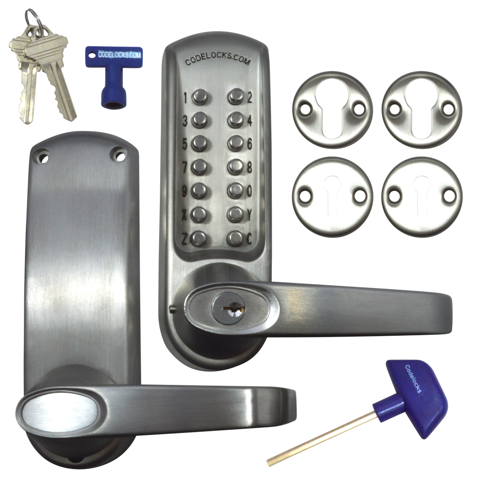 CODELOCKS CL600 Series Digital Lock No Latch CL605 With Passage Set - Stainless Steel