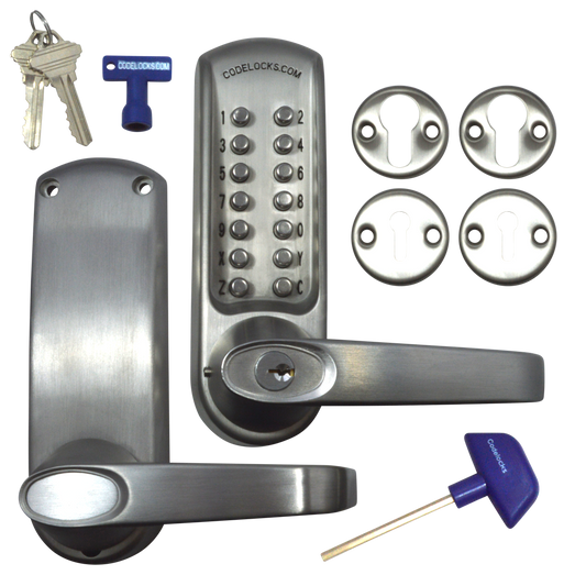 CODELOCKS CL600 Series Digital Lock No Latch CL605 With Passage Set - Stainless Steel