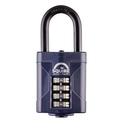 SQUIRE CP50 Series 50mm Steel Shackle Combination Padlock CP50/1.5 38mm Long Shackle Pro - Blue