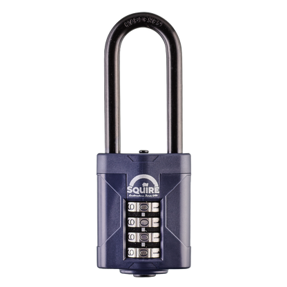 SQUIRE CP50 Series 50mm Steel Shackle Combination Padlock CP50/2.5 64mm Long Shackle Pro - Blue