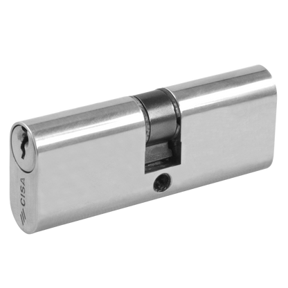 CISA C2000 Small Oval Double Cylinder 70mm 35/35 30/10/30 Keyed To Differ - Nickel Plated