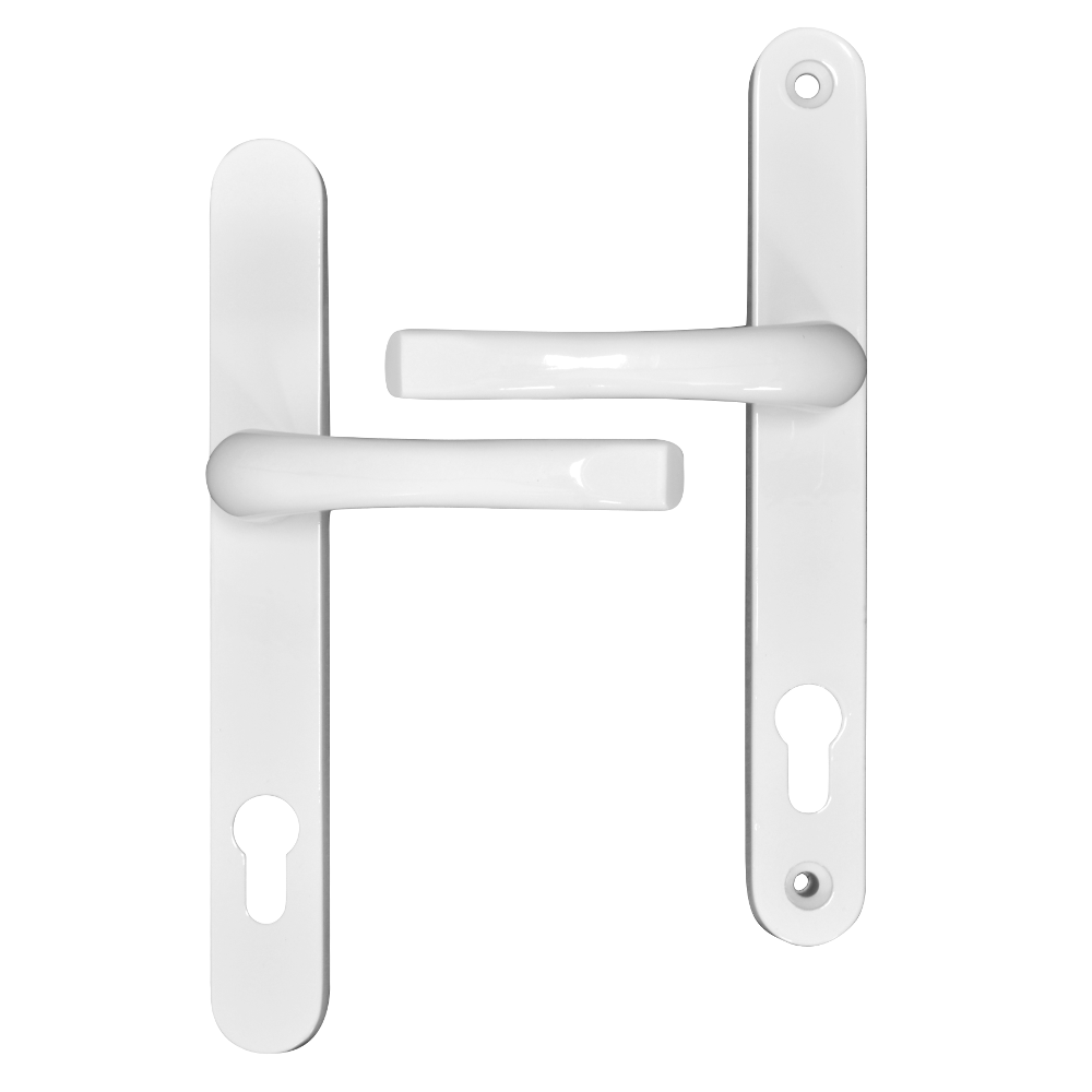 ASEC 92 Lever/Lever UPVC Furniture - 240mm Backplate Sprung - White