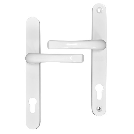 ASEC 92 Lever/Lever UPVC Furniture - 240mm Backplate Sprung - White