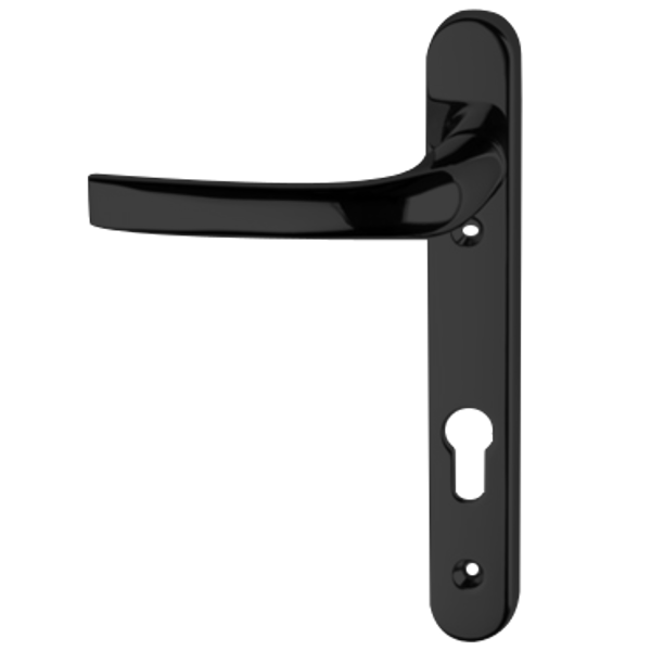 ASEC 92 Lever/Lever UPVC Furniture - 220mm Backplate Black