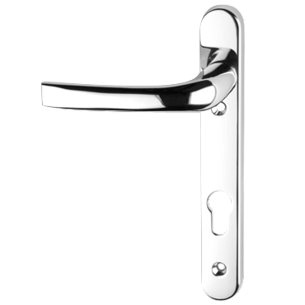 ASEC 92 Lever/Lever UPVC Furniture - 220mm Backplate Chrome Plated