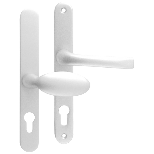 MILA Prolinea 92/62 Offset Lever/Pad UPVC Furniture - 240mm Backplate White