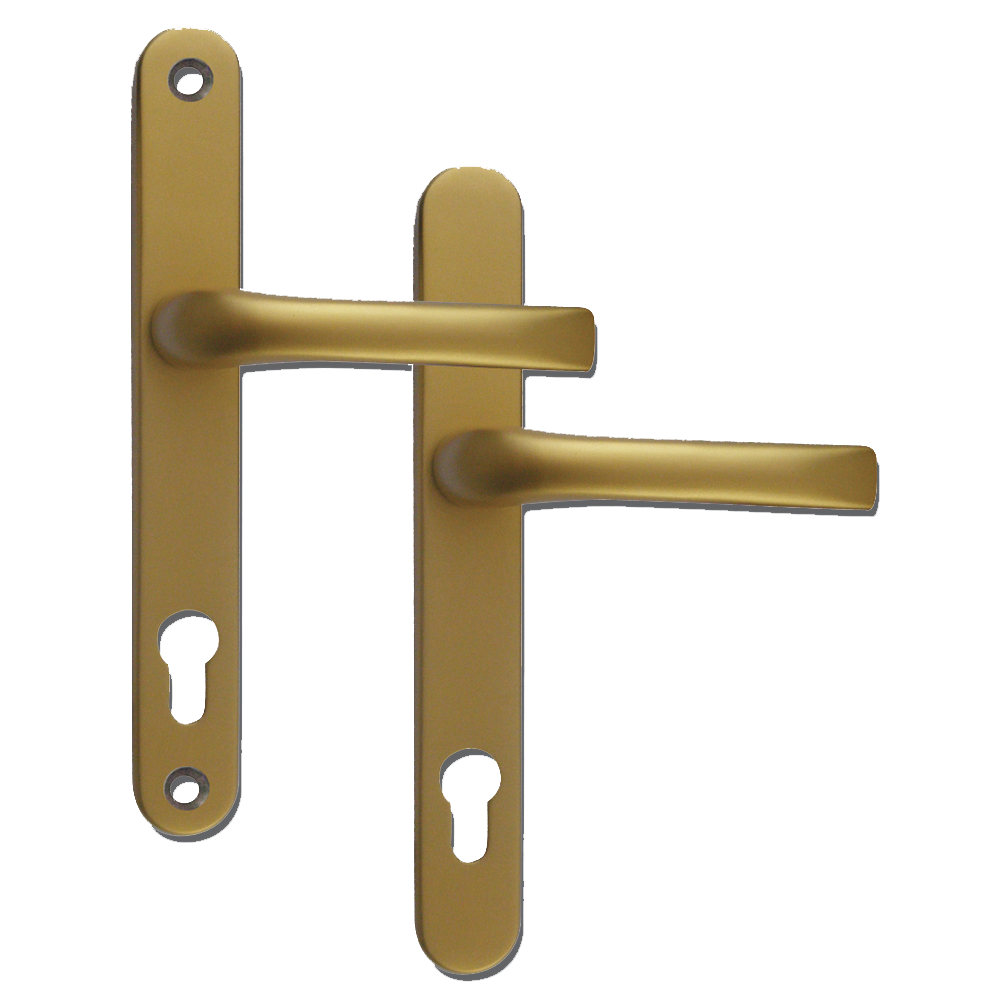 MILA Prolinea 92 Lever/Lever UPVC Furniture - 240mm Backplate Gold