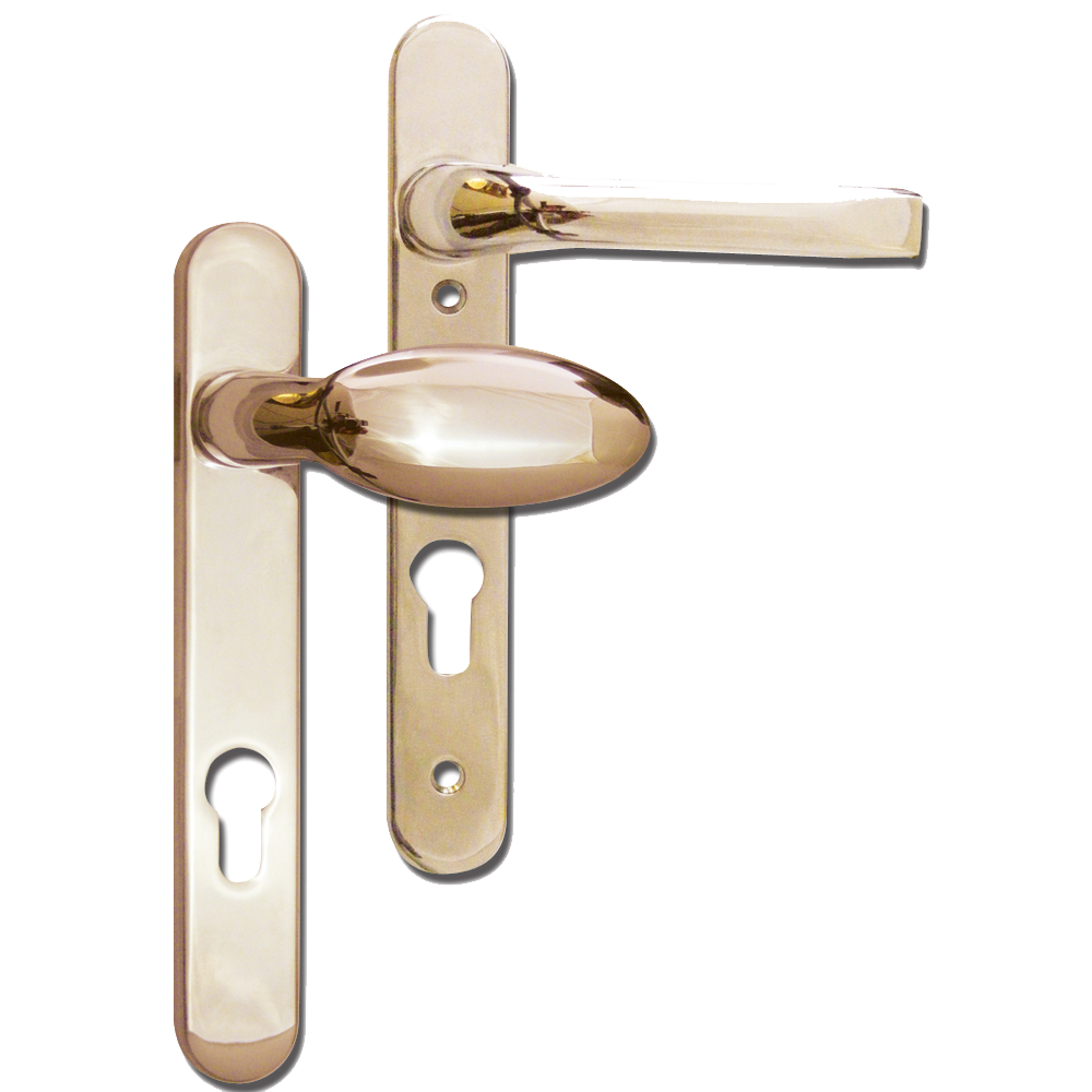 MILA Prolinea 92 Lever/Pad UPVC Furniture - 220mm Backplate Gold