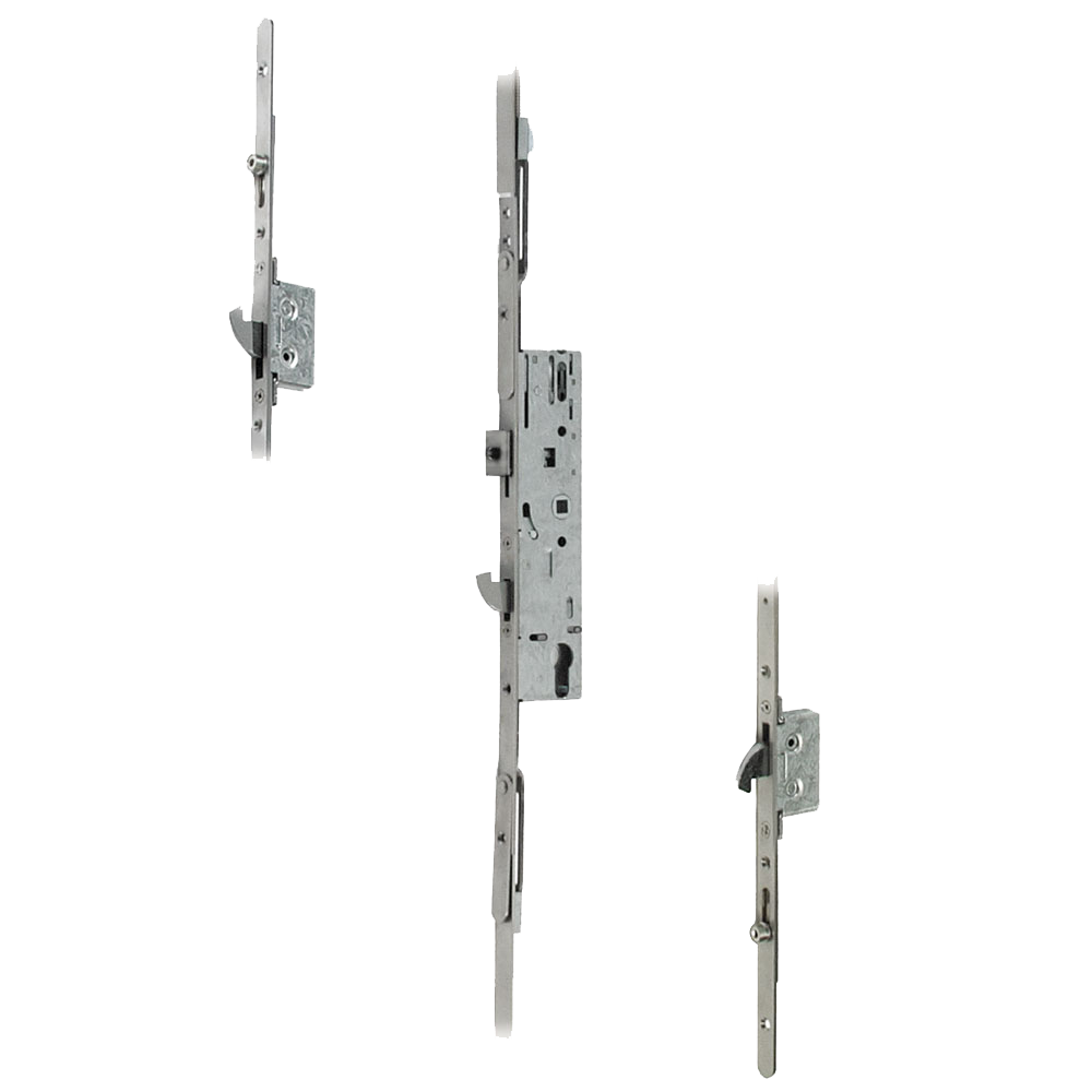 DOORMASTER Professional Lever Operated Latch & Hook - 2 Adjustable Hooks 2 Rollers (UPVC Door) 45/92