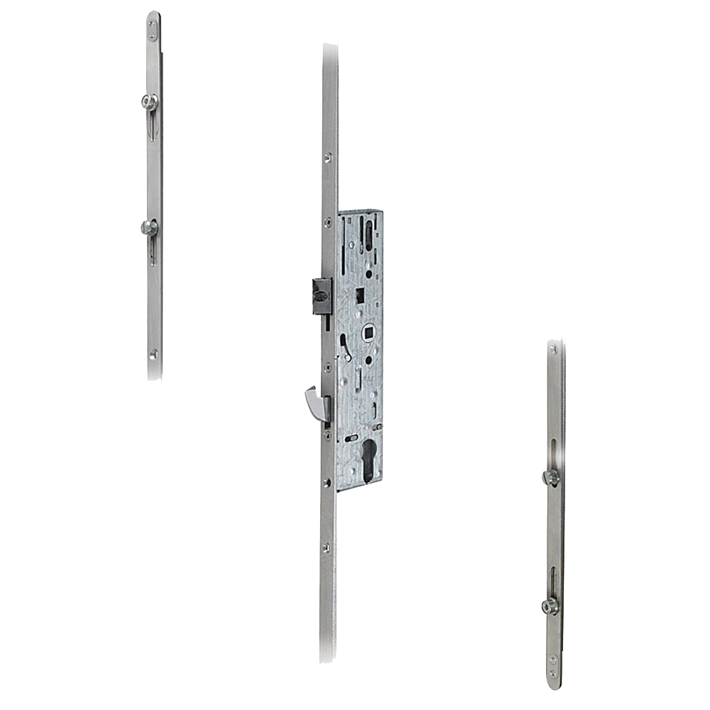 DOORMASTER Universal Lever Operated Latch & Hook - 2 Adjustable Rollers 2 Mushroom (UPVC Door) 45/92