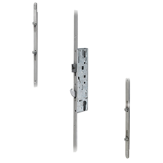 DOORMASTER Universal Lever Operated Latch & Hook - 2 Adjustable Rollers 2 Mushroom (UPVC Door) 35/92