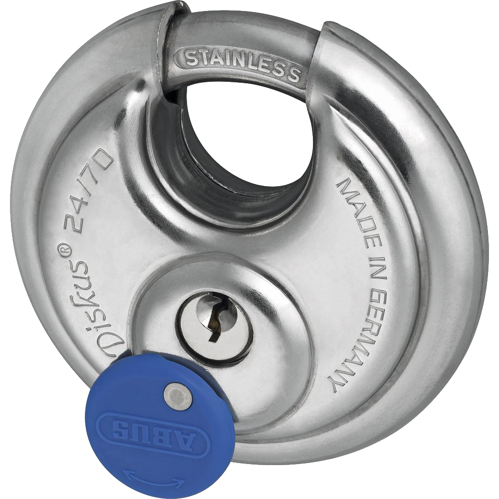 ABUS 24IB Series Stainless Steel Diskus Discus Padlock 71mm Keyed To Differ 24IB/70 Pro - Stainless Steel