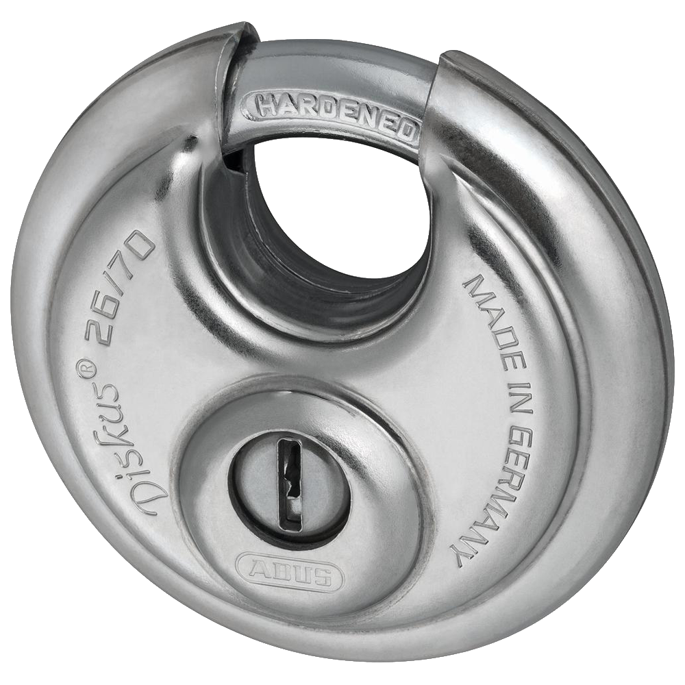 ABUS 26 Series Solid Lock Body Diskus Discus Padlock 71mm Keyed To Differ 26/70 - Hardened Steel