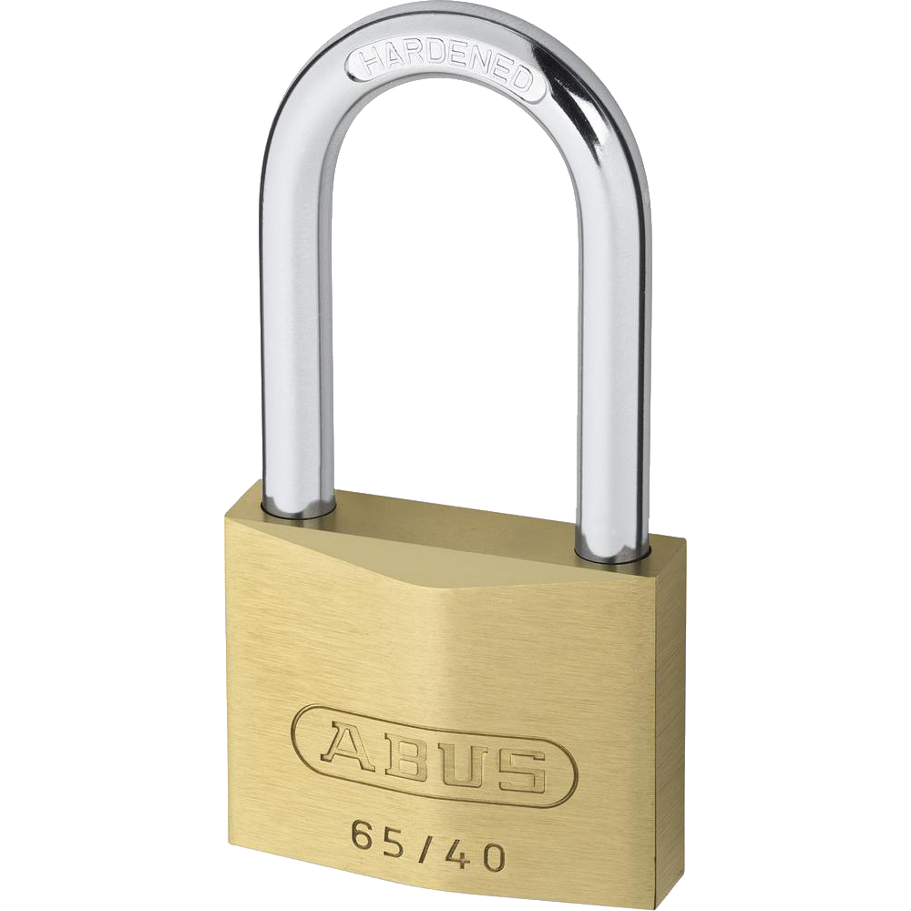 ABUS 65 Series Brass Long Shackle Padlock 40mm Keyed Alike 6404 40mm Shackle 65/40HB40 - Brass