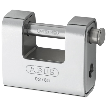 ABUS 92 Series Steel Clad Brass Sliding Shackle Shutter Padlock 67mm Keyed To Differ 92/65 Pro - Hardened Steel