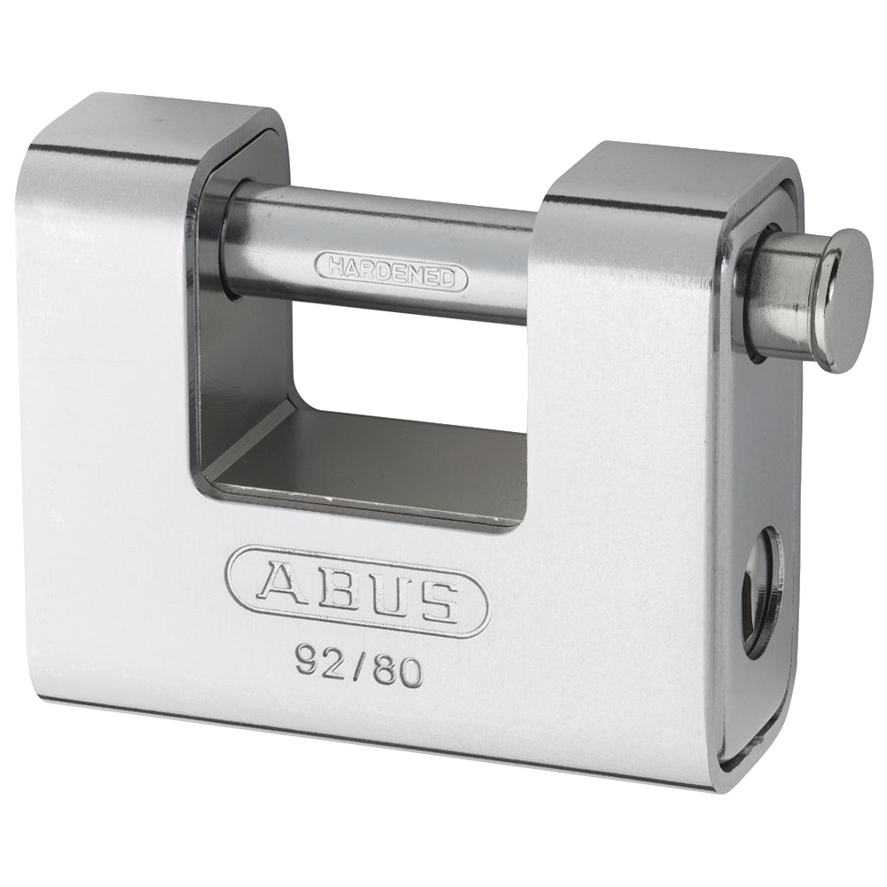 ABUS 92 Series Steel Clad Brass Sliding Shackle Shutter Padlock 78mm Keyed To Differ 92/80 Pro - Hardened Steel