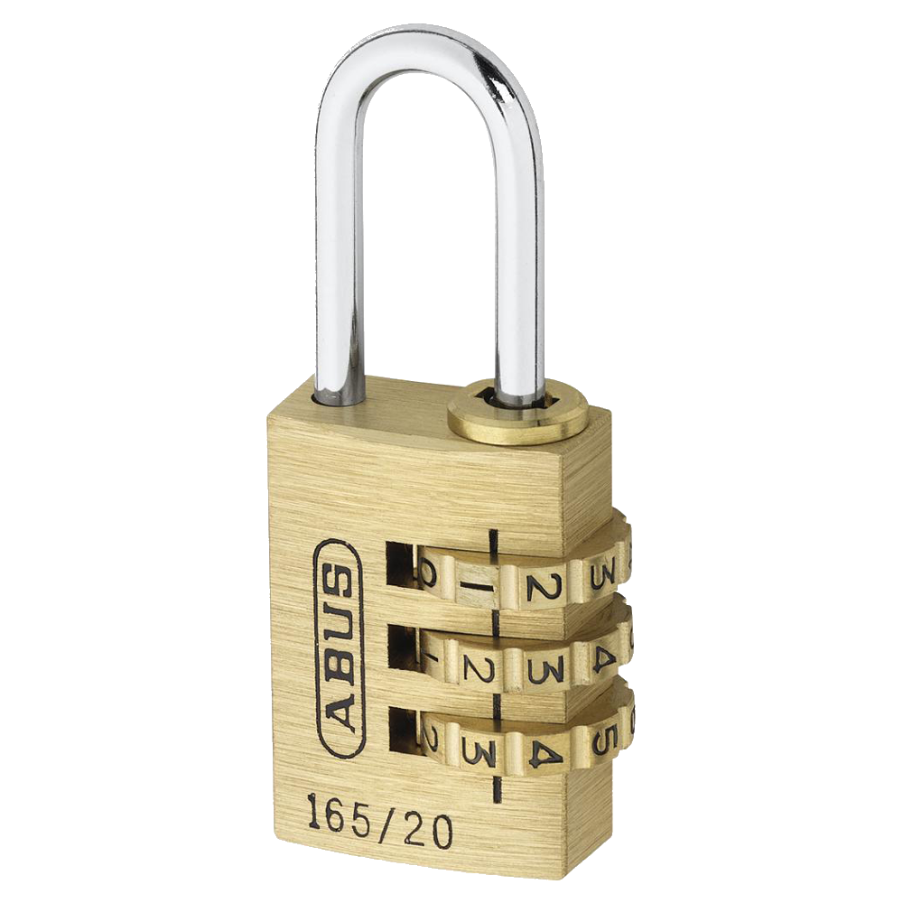 ABUS 165 Series Brass Combination Open Shackle Padlock 20mm 165/20 Pro - Steel