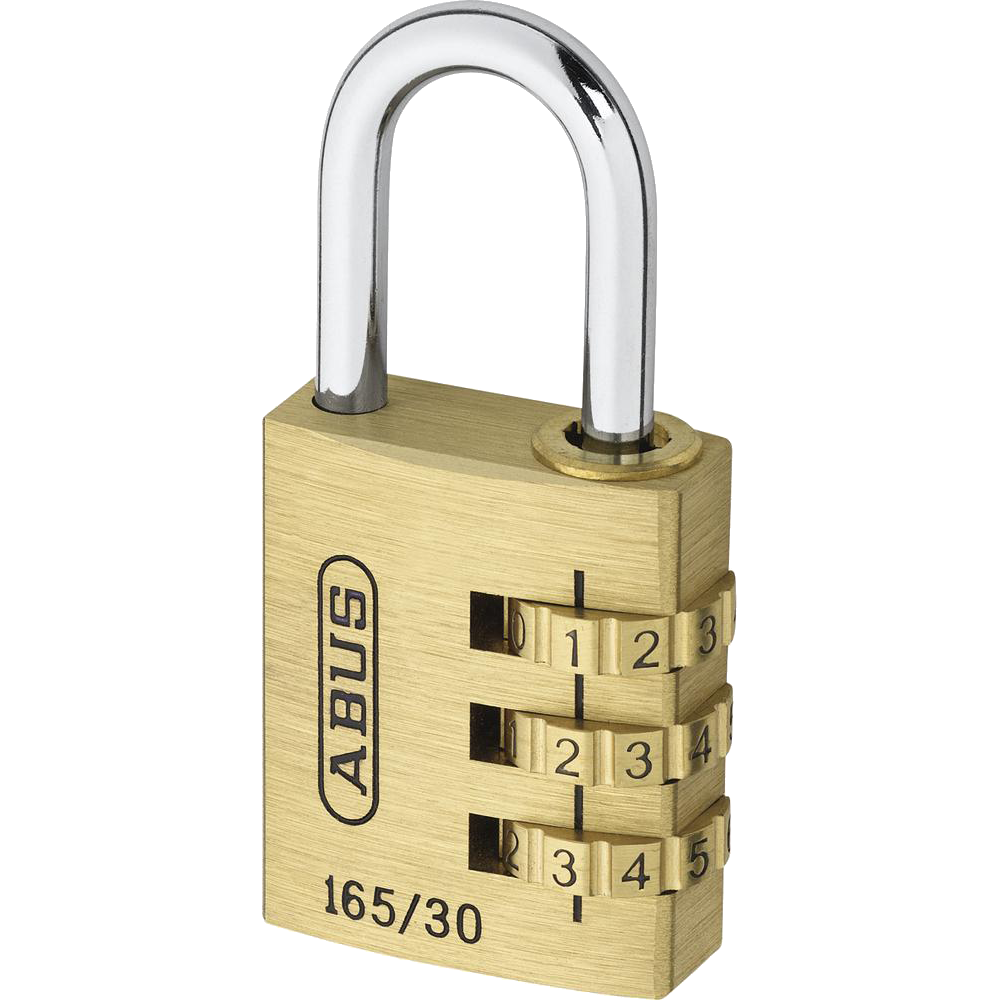 ABUS 165 Series Brass Combination Open Shackle Padlock 30mm 165/30 Pro - Steel