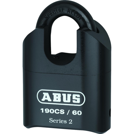 ABUS 190 Series Heavy Duty Combination Closed Shackle Padlock 62mm 190CS/60 Pro - Black Chrome