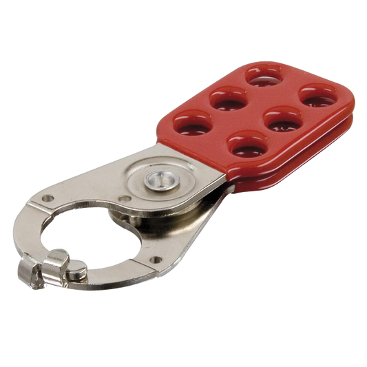 ABUS 800 Series Lock Off Hasp With Safety Clamp 1 Inch Red 801