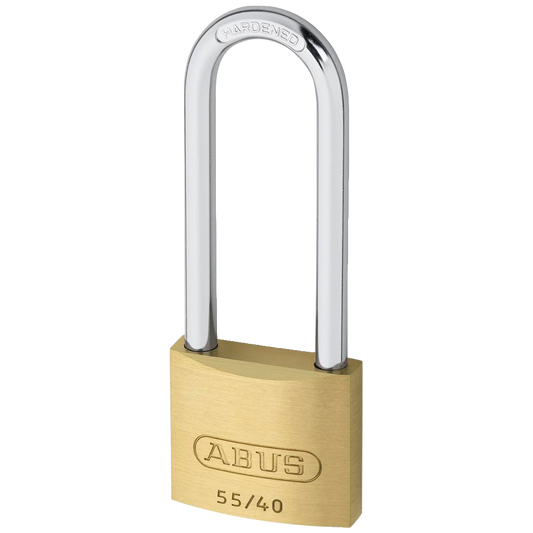 ABUS 55 Series Brass Long Shackle Padlock 38mm Keyed To Differ 63mm Shackle 55/40HB63 Pro - Brass