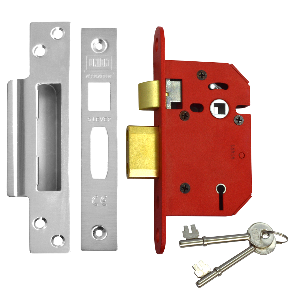 UNION J2205 StrongBOLT 5 Lever Sashlock 64mm Keyed To Differ - Stainless Steel