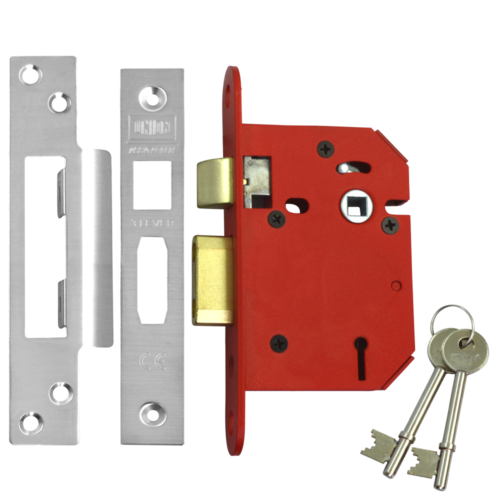 UNION J2203 StrongBOLT 3 Lever Sashlock 75mm Keyed To Differ - Stainless Steel