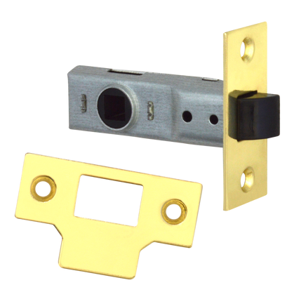 UNION J2600 Essential Tubular Latch 64mm - Polished Lacquered Brass