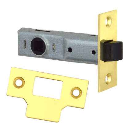 UNION J2600 Essential Tubular Latch 75mm - Polished Lacquered Brass