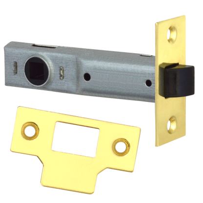 UNION J2600 Essential Tubular Latch 89mm - Polished Lacquered Brass