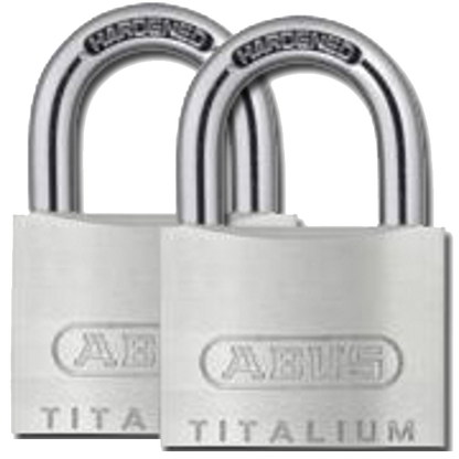 ABUS Titalium 54TI Series Open Shackle Padlock 40mm Keyed Alike Twin Pack 54TI/40C Pro - Silver